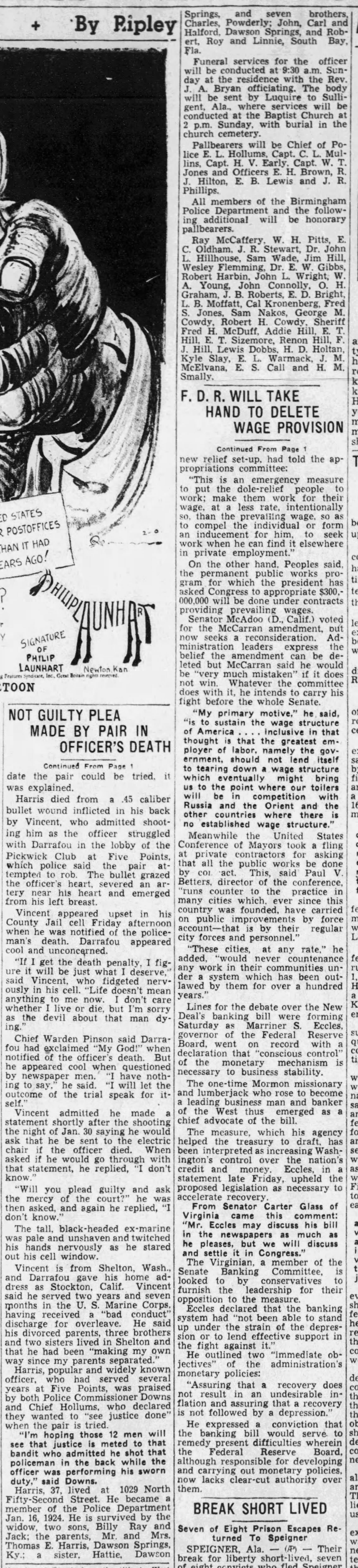 Officer F.J. Harris obituary